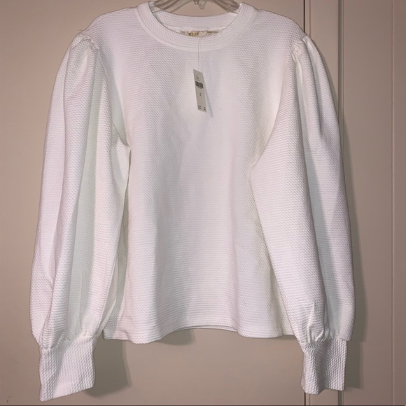 ❌SOLD❌ Anthro Ivory Shannon Balloon Sleeve Top - Picture 5 of 8